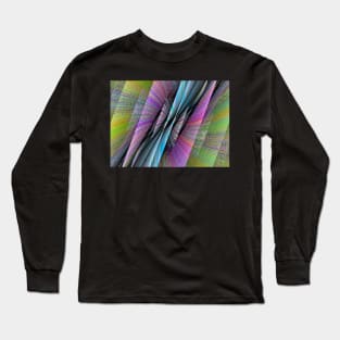 Geometric Futures #14 - Pattern Modular Synth Glitch Artwork Long Sleeve T-Shirt